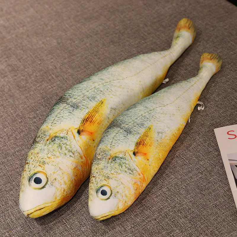 New Simulation Large Yellow Croaker Plush Toys Lifelike Fish Dolls Stuffed Soft Throw Pillow Sleeping Cushion Decor Gift