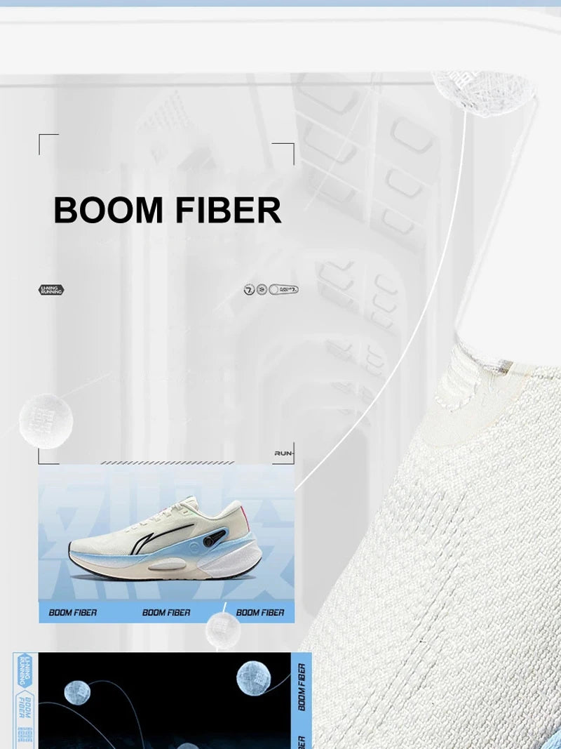 Li-Ning Men's FURIOUS RIDER 7 V2 Stability Running Shoes BOOM FIBER Cushion Stable Support Sport Shoes Wearable Sneakers ARZU003