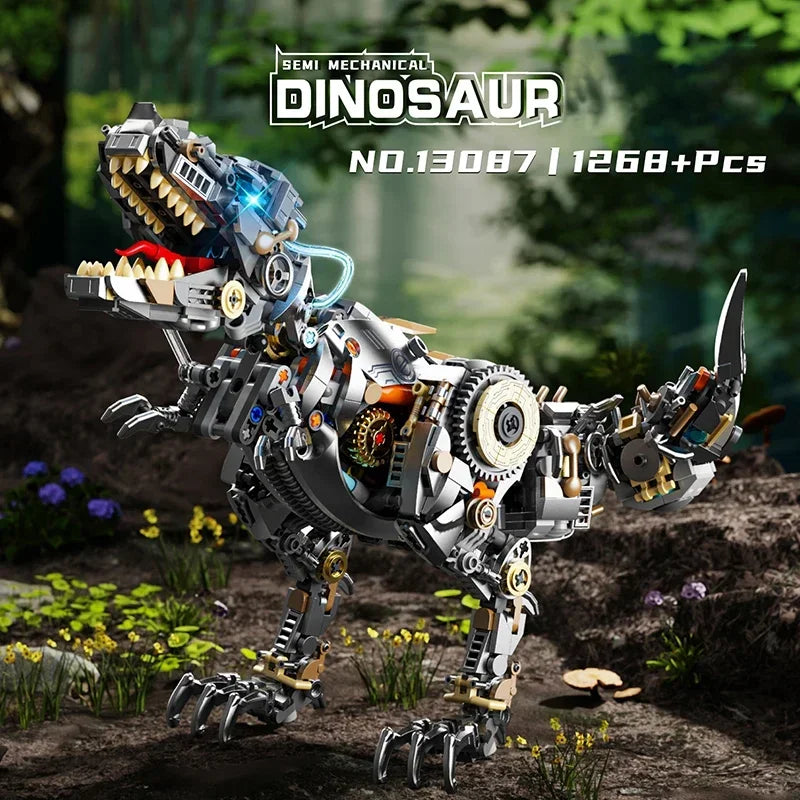 1268PCS Dinosaur Building Blocks Mechanical T-Rex Model Bricks Creative Desktop Decoration Educational DIY Toys Holiday Gifts