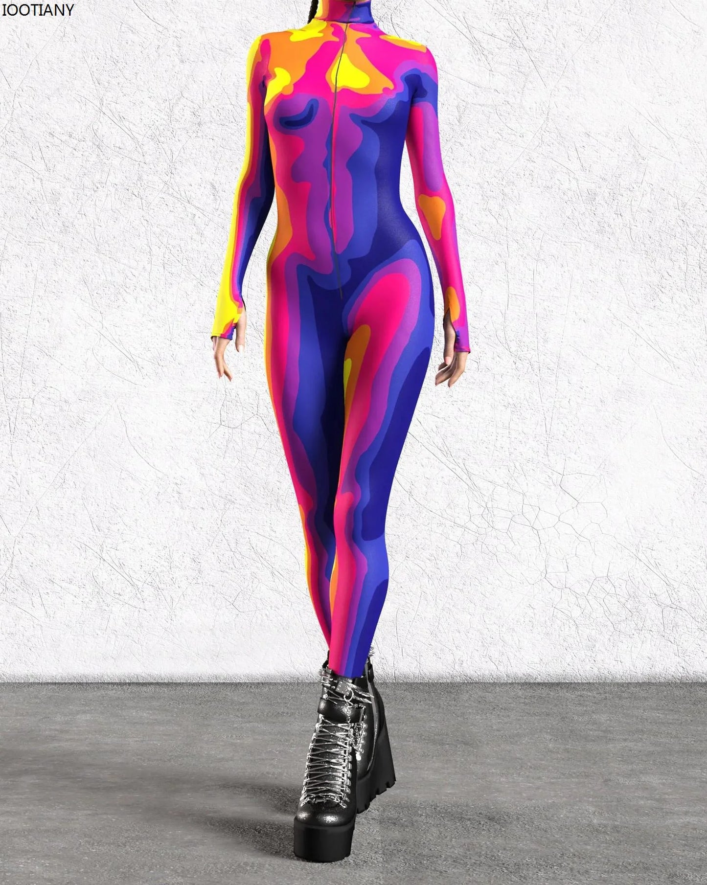 Women's 3D Print Goddess Jumpsuit Catsuit Costume
