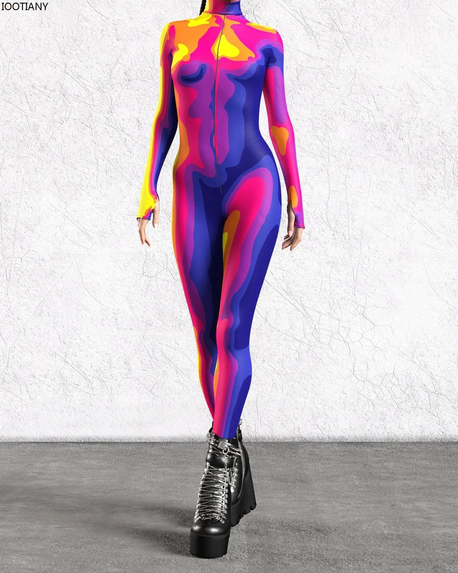 Women's 3D Print Goddess Jumpsuit Catsuit Costume