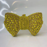 Elegant Rhinestone Bowtie Evening Bag Fashionable Luxurious Banquet Crystal Clutch Personalized Handbag Unique Diamond Party Bag