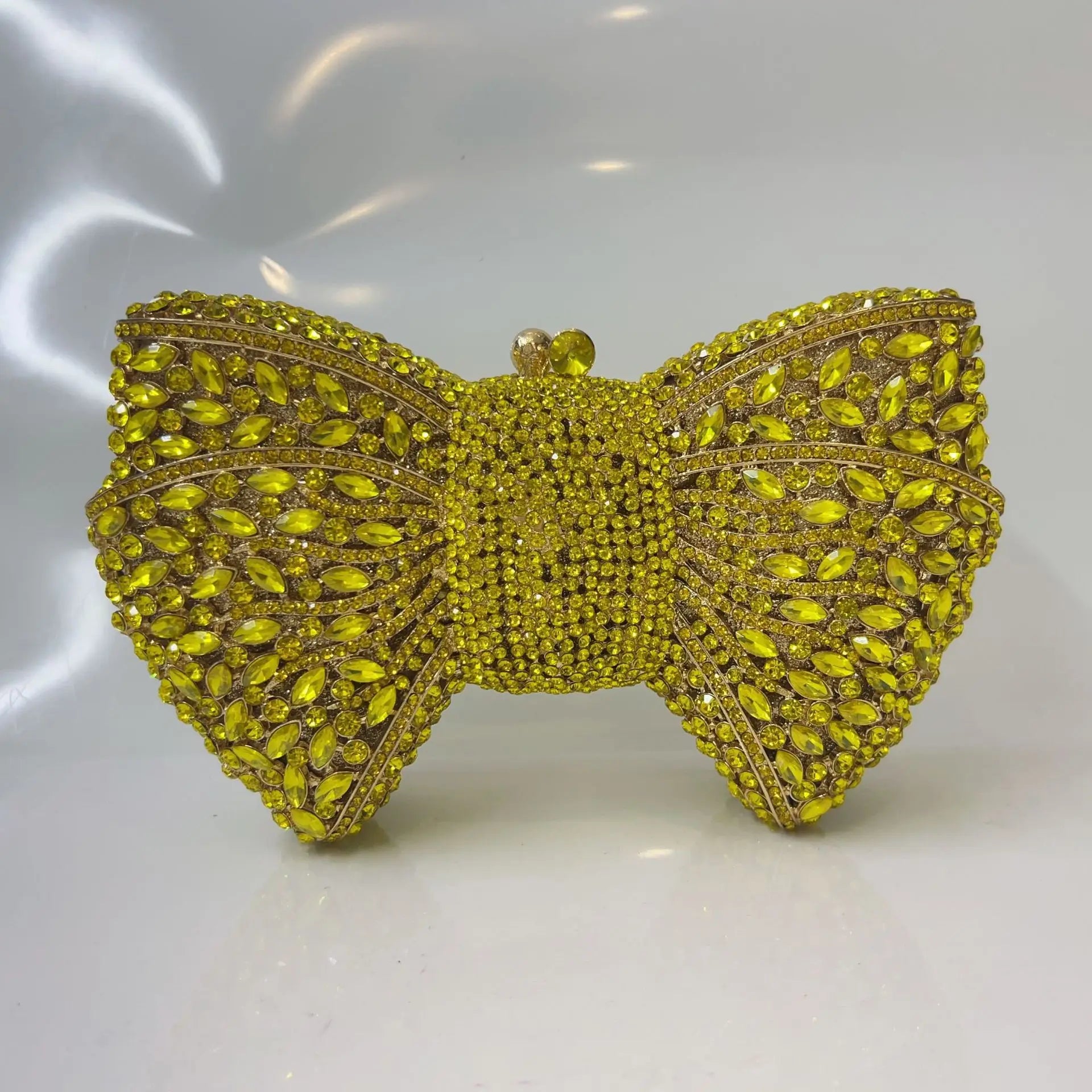 Elegant Rhinestone Bowtie Evening Bag Fashionable Luxurious Banquet Crystal Clutch Personalized Handbag Unique Diamond Party Bag