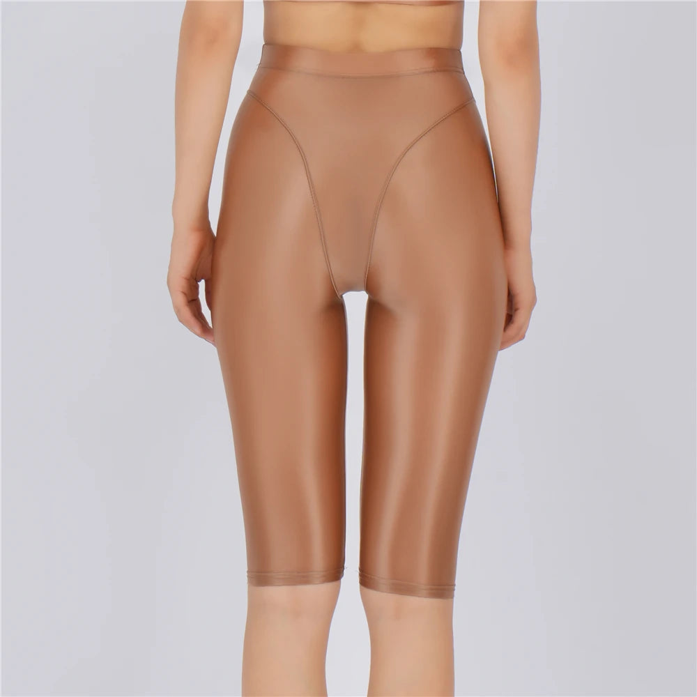 Women's Sheer Stretch Knee-Length Shorts