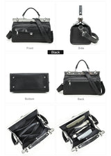 CONTACT'S Genuine Leather Top Handle Bags for Women Sling Shoulder Bags Tote Bag Handbags Metal Frame Female Bags Office Ladies