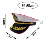 New Luminous White Sailor Captain Yacht Caps Wheat Embroidery LED Glow Navy Marine Hat Men Women Cosplay Halloween Costume Hats
