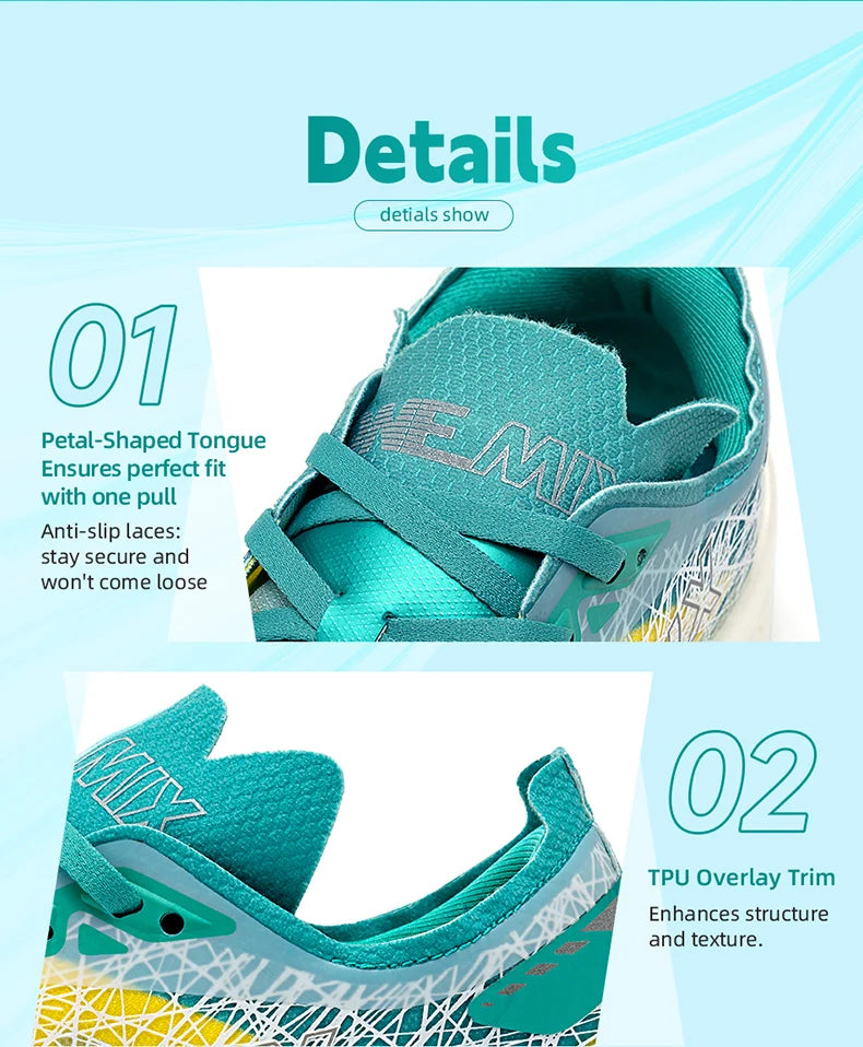 ONEMIX Marathon Carbon Plate Running Shoes Shock Absorption Ultra-light Sports Shoes Rebound Technology Outdoor Men Sneakers
