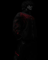 Men's Gothic Streetwear Zip-Up Hoodie Black Edgy Urban Athletic Dark Style Casual Oversized Pullover Sweatshirt with Zipper