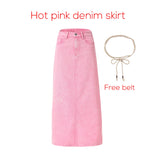 Women's Cotton Denim Midi Skirt | Spring 2026