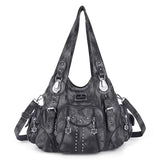 Vintage Women Bag Large Handbags Satchel Top-handle PU Shoulder Bag Vintage Dumpling Pack Multi-pockets Shoulder Bags Purse