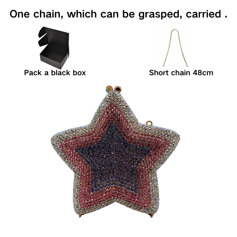 New Star Diamond Dinner Bag Foreign Trade Banquet Diamond Hand Bag Women's Bag Starr Lane Stone Crach