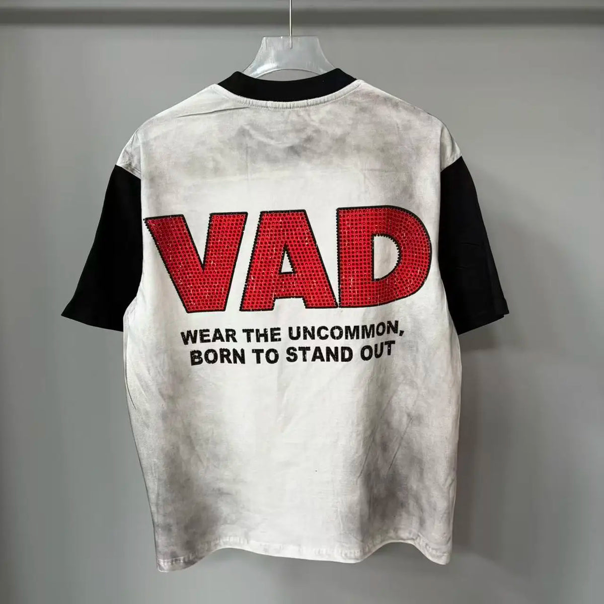 Men's Oversized Rhinestone Letter Cotton T-Shirt