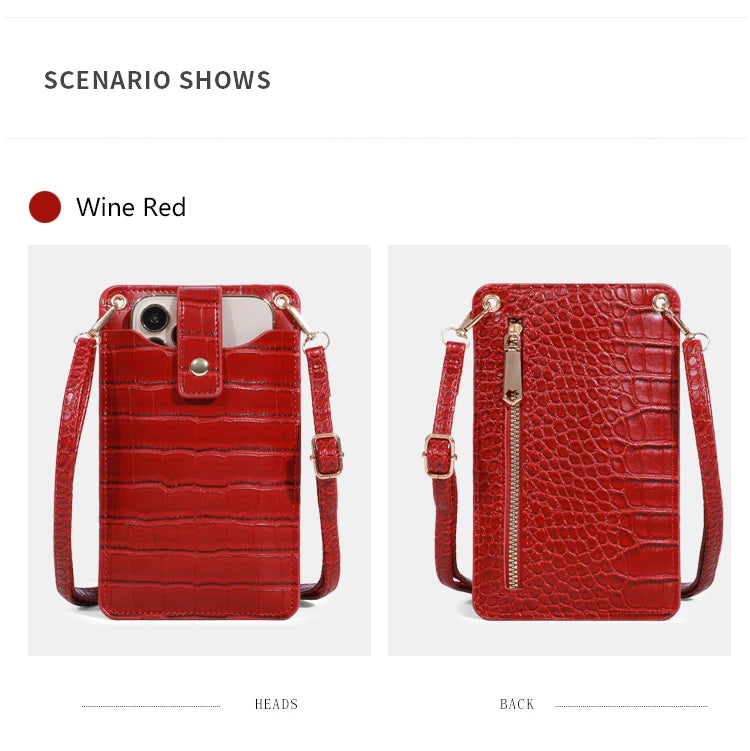 Women Mini Bag PU Leather Crossbody Purse Wallet Shoulder Pouch Mobile Phone Bag