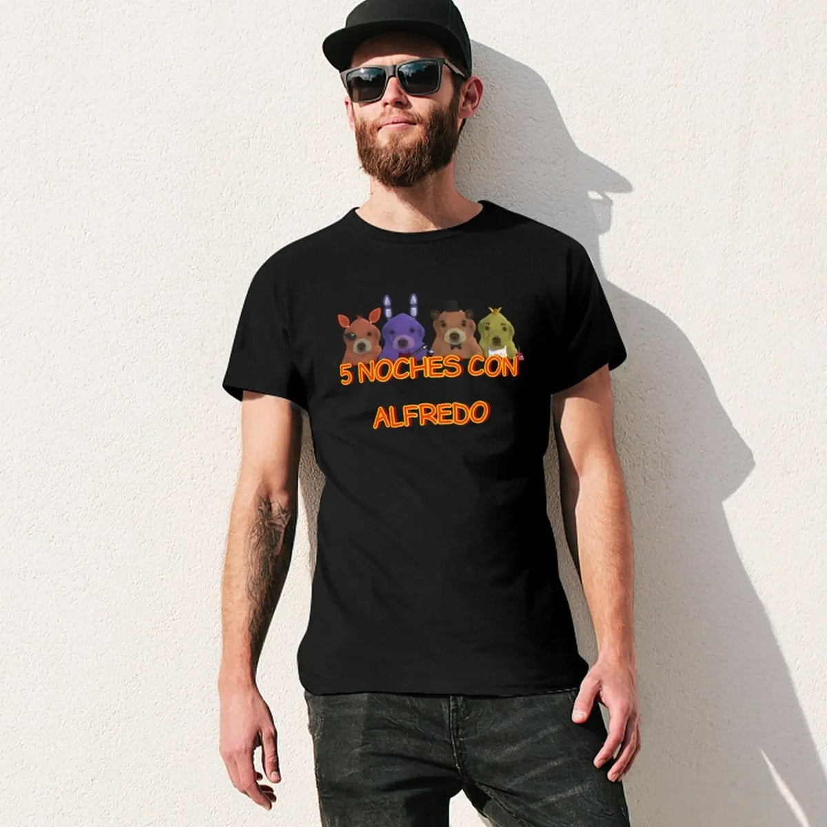 Men's Oversized Noche Con Alfredo Graphic T-Shirt