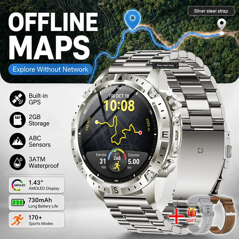 GUHUAVMI TANK Y102 – Military GPS Smart Watch for Men