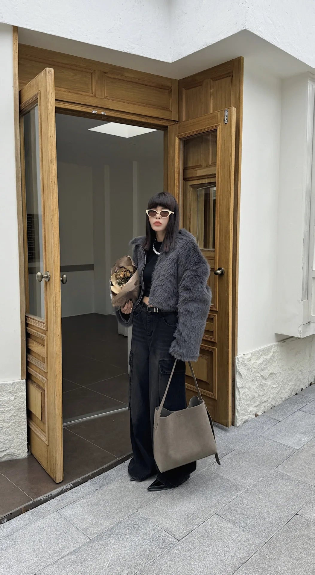 Motingsome Oversize Women Bag Luxury Suede Leather Winter Bags Frosted Cow Skin Handbag and Purses Retro Lady Tote 2024 New