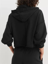 Women's Relaxed V-Neck Cropped Hoodie