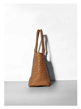 Designer Knitting Fashion Ladies Handbags And PU leather Large-capacity Women's single-shoulder bag Beach Travel Bags