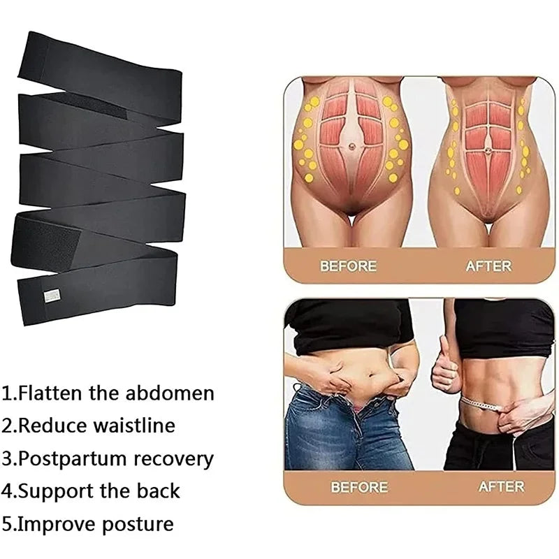 Invisible Snatch Bandage Wrap – Adjustable Waist Trainer & Tummy Trimmer Belt for Women