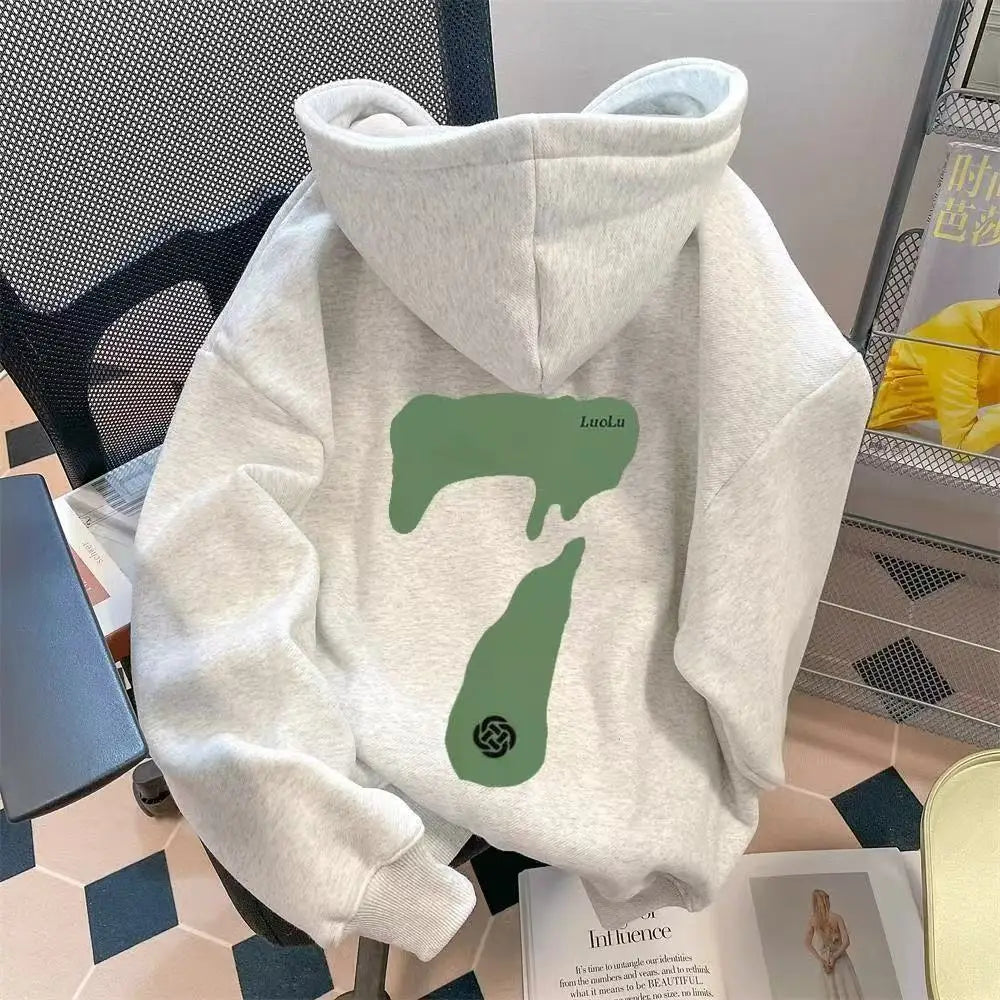 Women’s Oversized American Print Hoodie