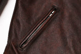 2025 Vintage Brown Genuine Leather Jacket Real Natural Cowhide Men Motorcycle Biker Coat Mens Slim Calf Skin Coat