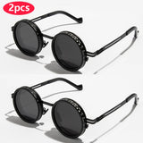 New Adjustable 1-9 Sunglasses Punk Polarized Sun Glasses Men Women Round ND Filter Lenses Retro Fishing Eyeglasses Shades
