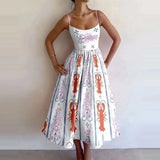 Women's Print Camisole A-Line Midi Dress