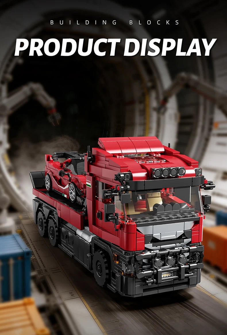 Technical Blocks Truck Sets Trailer Cars Transport Vehicle Creative MOC Building Toys Birthday Gifts Adult 1728Pcs Bricks Model