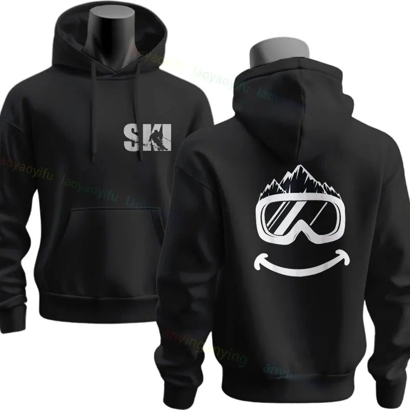 Men's Ski & Snowboard Graphic Hoodie for Fall and Winter