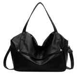 Large Capacity Solid Color Crossbody Shoulder Bag, Fashion Casual Versatile Shopper Tote Bag,Black/White Elegant Women Handbag