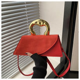 New Minimalist Design Shoulder Bag for Women Light Luxury Large Capacity Casual Metal Hand-held Crossbody Bags Female Handbag