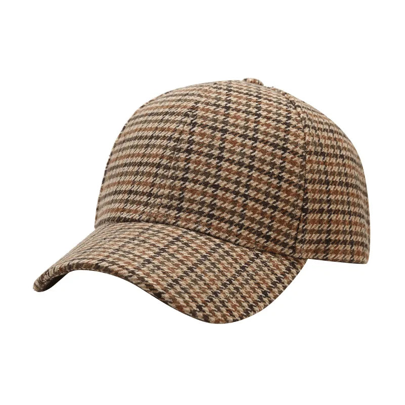 Unisex Checkered Baseball Cap with Adjustable Strap