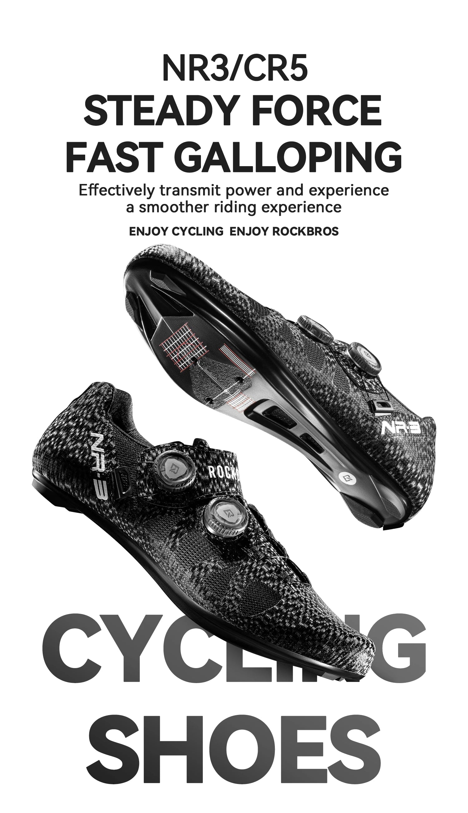 ROCKBROS Professional Cycling Shoes Knob Buckle Fastening Road Bike Self-Locking Shoes Bicycle SPD Cleats Shoes Cycling Footwear