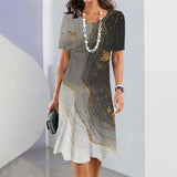 Elegant Graphic Print Midi Dress