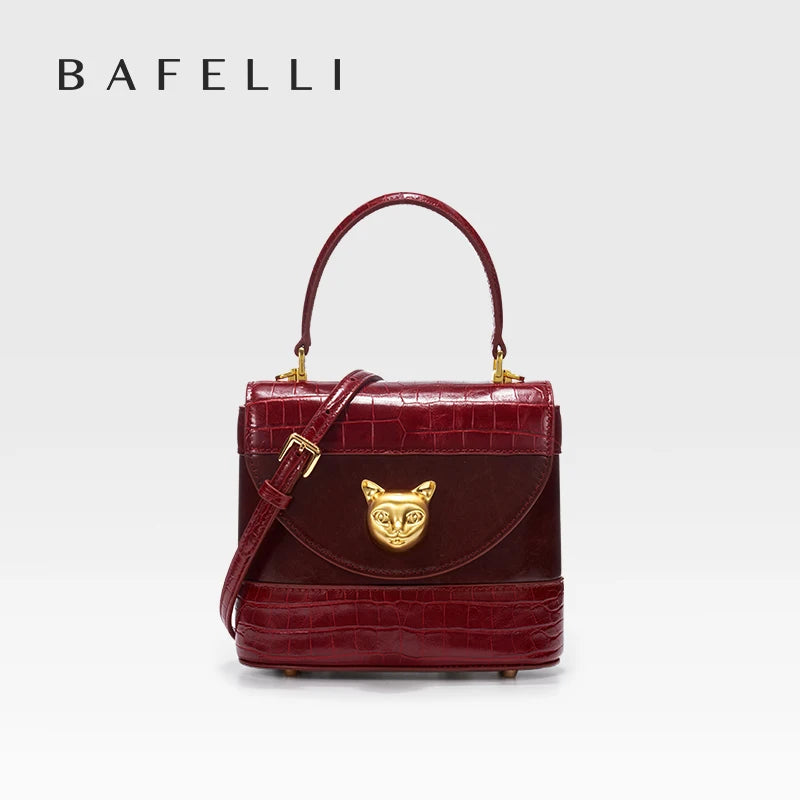 BAFELLI HANDBAG 2026 WOMEN'S NEW LEATHER PURSE EVENING DESIGNER BUCKET CAT LUXURY BRAND FASHION BUSINESS CASUAL BAGS