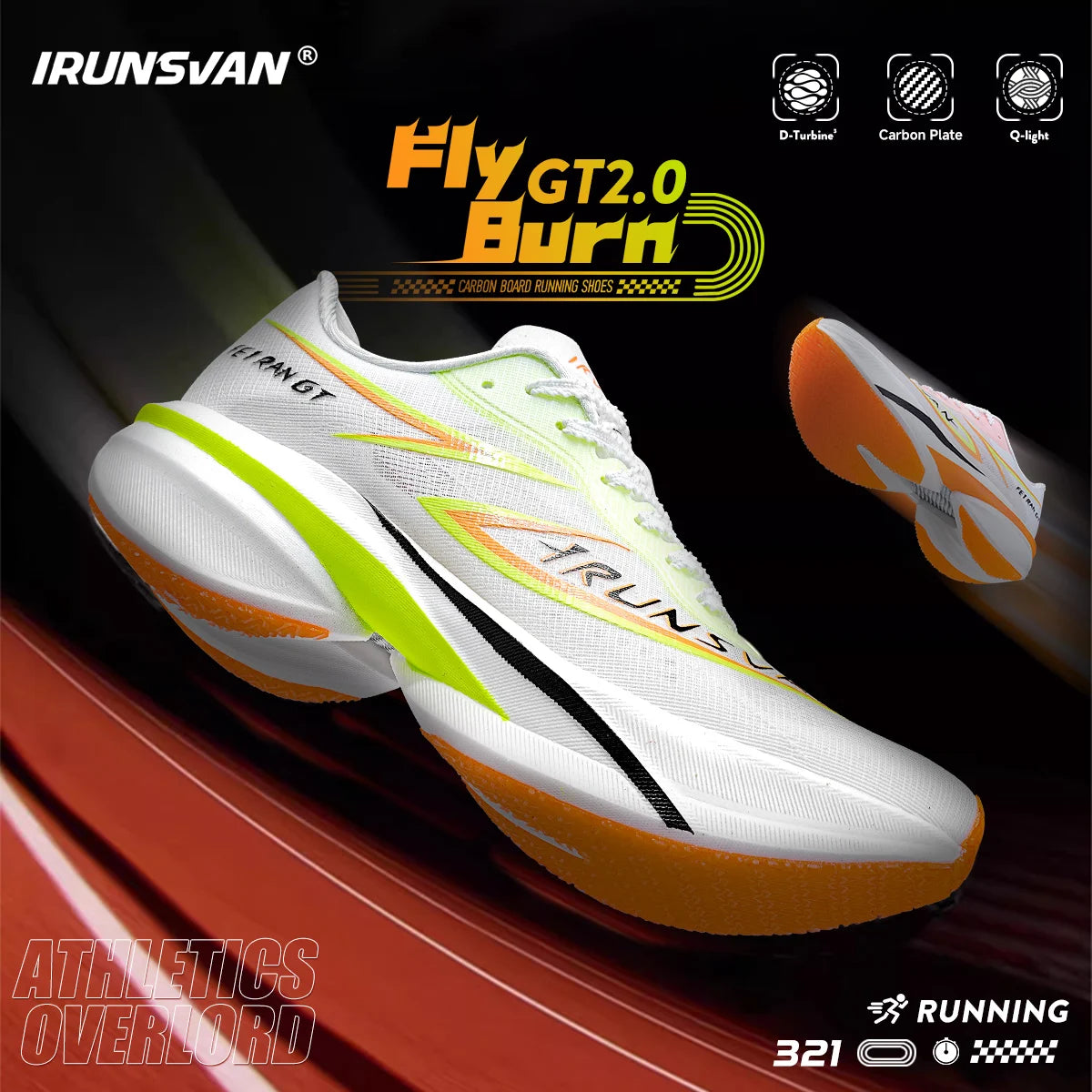 IRUNSVAN T800 Carbon Plate Running Shoes - Lightweight Racing Shoes for Men & Women - Marathon Training, Cushioned & Anti-Slip