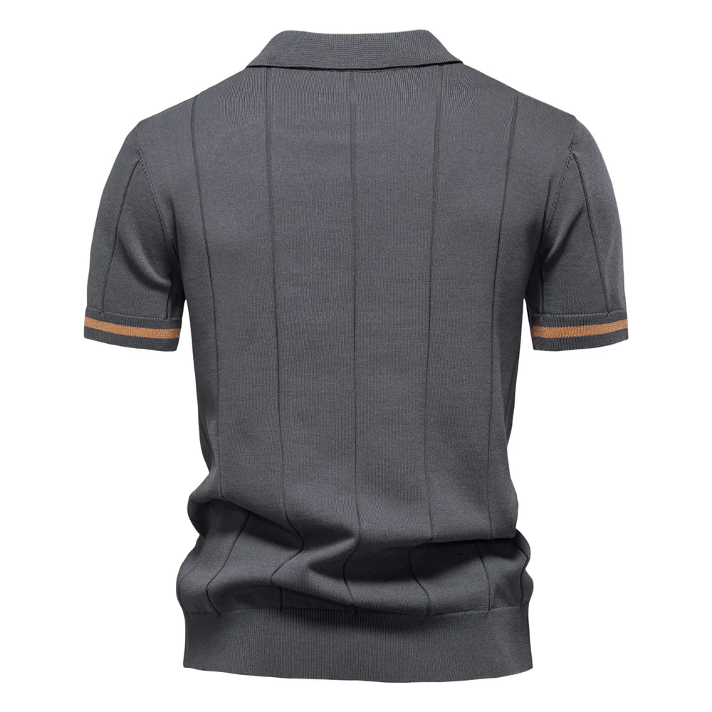 AIOPESON Men's Slim Fit Zipper Polo Shirt | Sport & Office