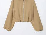 MUJER Women's Puffed Varsity Bomber Jacket | Cropped & Chic
