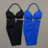 2Pcs HISTELLO Seamless Yoga Sports Set for Women Resistant Backless Bra Pilates Fitness Workout Running Leggings Gym Suit