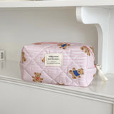 Quilted Bear Floral Cosmetic Bag for Women & Girls