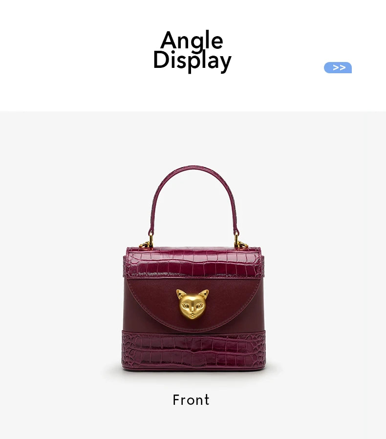BAFELLI HANDBAG 2026 WOMEN'S NEW CROSSBODY LEATHER PURSE EVENING BAG CROCODILE GRAIN DESIGNER BUCKET CAT LUXURY BRAND FASHION