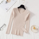 Women's V-Neck Knit Pullover Sweater