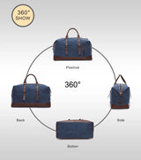Original Canvas Leather Men Travel Bags Carry on Luggage Bags Men Duffel Bags Travel Tote Large Weekend Bag Overnight