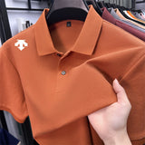 Men's Luxury Cotton Polo | Geometric Print Summer Shirt