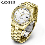 CADISEN Men's Mechanical Watches Luxury Meteorite Dial Automatic Watch For Men Week 100M Japan MIYOTA 8285 Movement Clock Man
