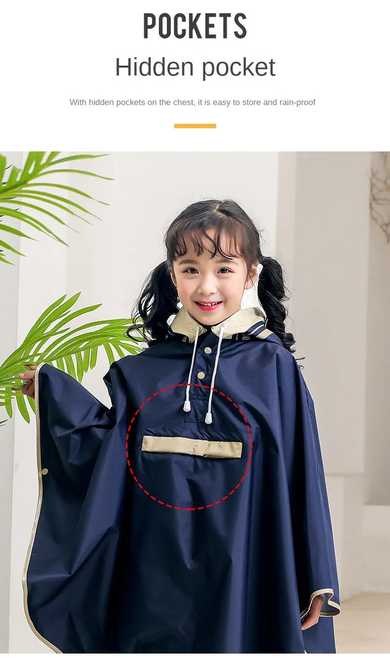 Kids' Cloak-Style Waterproof Poncho Raincoat