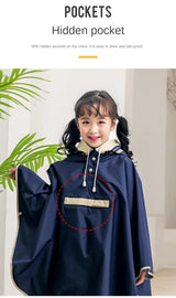 Kids' Cloak-Style Waterproof Poncho Raincoat