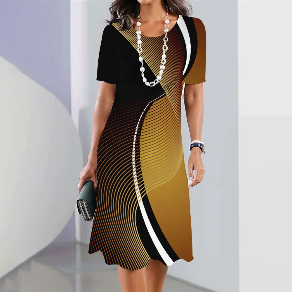 Women’s Striped Short-Sleeve Summer Dress