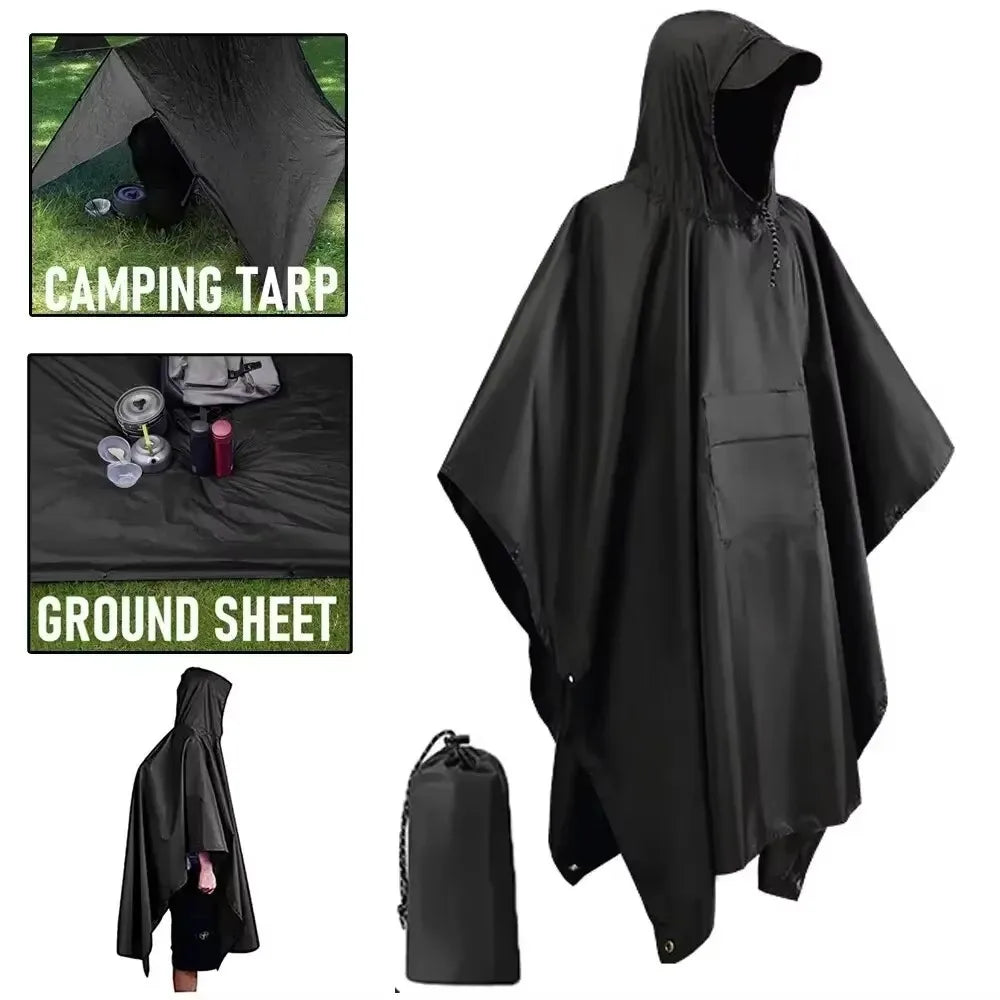3-in-1 Waterproof Raincoat | Lightweight Outdoor Rain Cover
