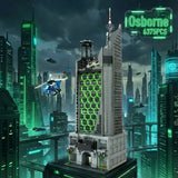 6375PCS Spider Oscorp Hero Tower With Light Building Blocks Movie City Classic Architecture Modular Assembly Model Kit DIY Toy G